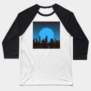 SURREAL CITYSCAPE İN NEON BLUE Baseball T-Shirt